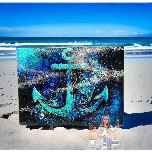 Blue Sea Anchor Glass Cutting Board