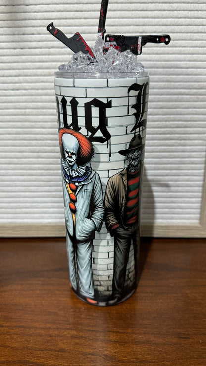 20oz Glow in the dark Tumbler with Topper - thug life